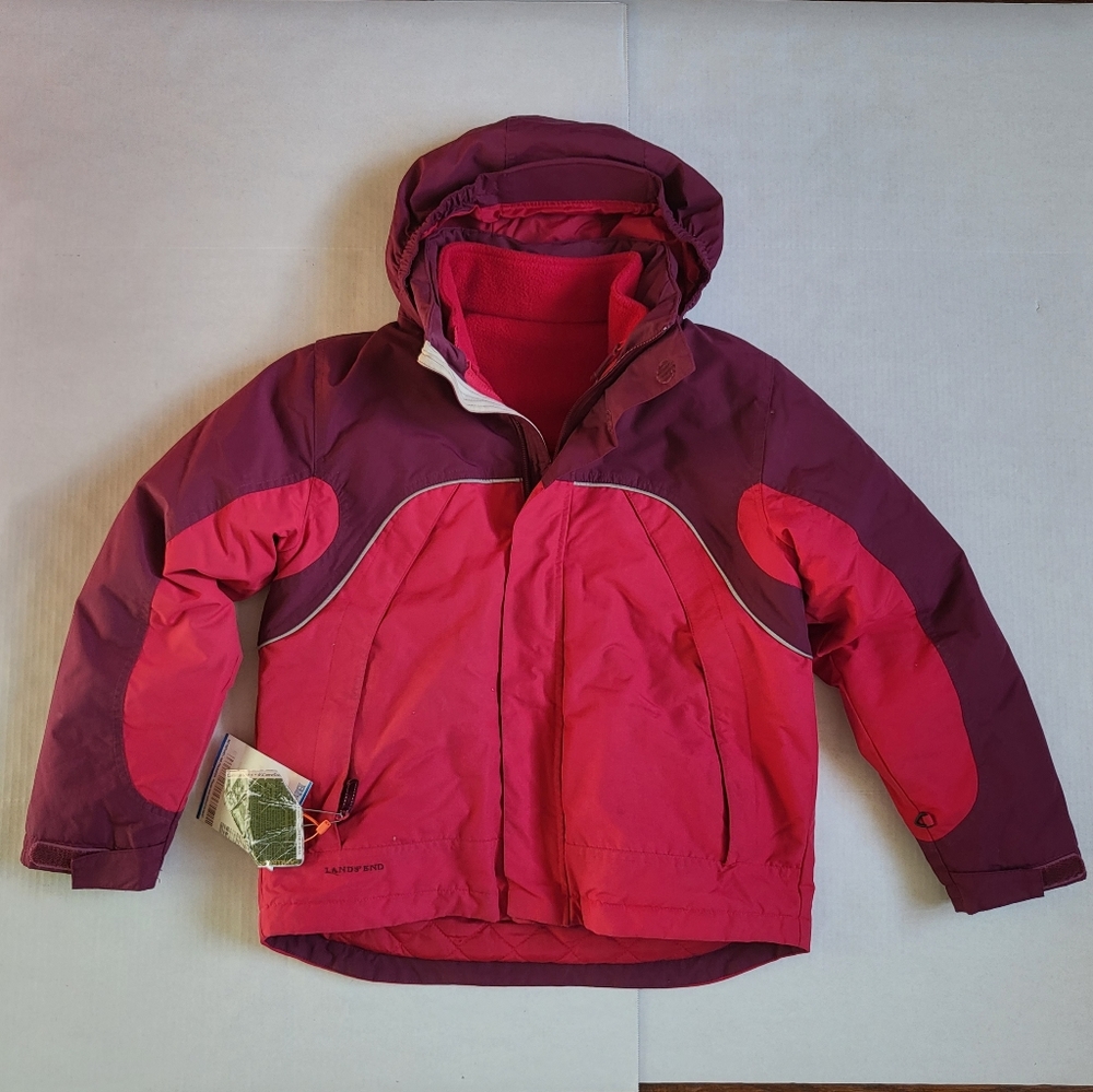 NWT! Lands' End Kids Winter/Snow 3 in 1 Jacket with Hood Size 10/12